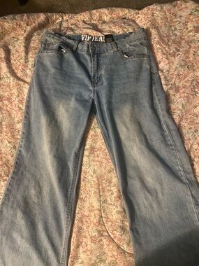 VIP Light Blue Wide-Leg Jeans - Flared Cut